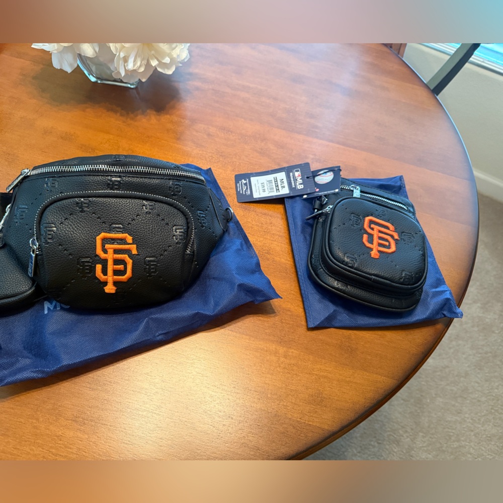 MLB Black and Orange Logo Crossbody Bag